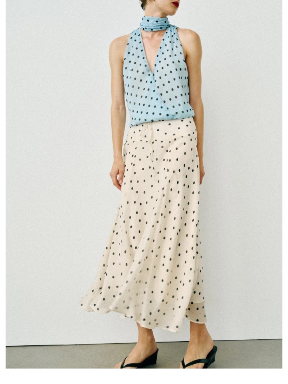 NWT Zara polka dot midi skirt